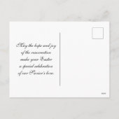 彼はイースタークロス、花、イースターを起こエレガントした シーズンポストカード (裏面)