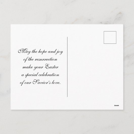彼はイースタークロス、花、イースターを起こエレガントした シーズンポストカード (裏面)