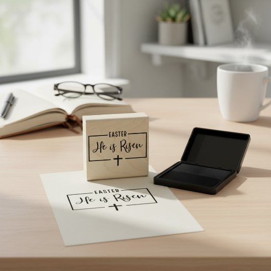 彼はイースターゴムの切手を上げた ラバースタンプ