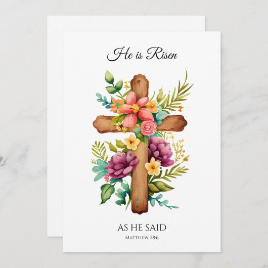 彼はイースターフローラ十字架を言われたように立ち上がった シーズンカード (正面/裏面)