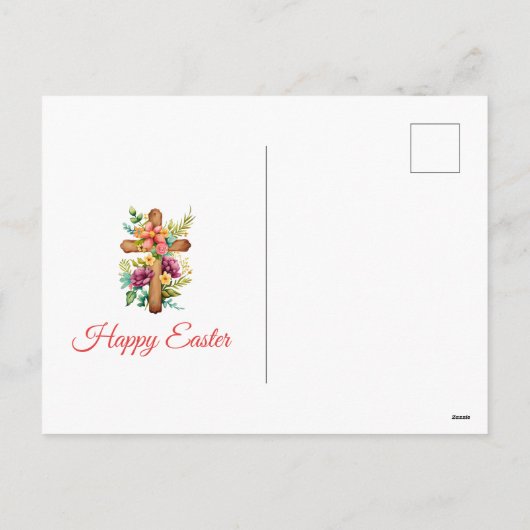 彼はイースターフローラ十字架を言われたように立ち上がった シーズンポストカード (裏面)