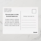 彼はイースターフローラ教会の礼拝を復活させた 箔シーズンポストカード (裏面)