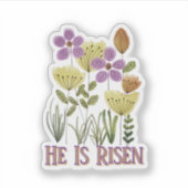 彼はイースターモダンフローラのステッカーを復活 シール (正面)