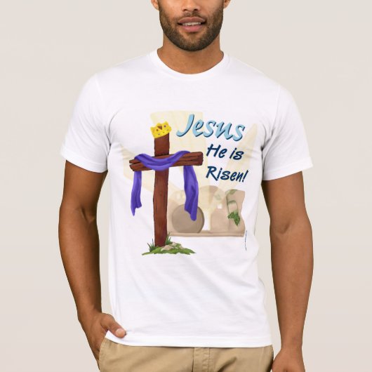 彼はイースター上がったワイシャツです Tシャツ (正面)