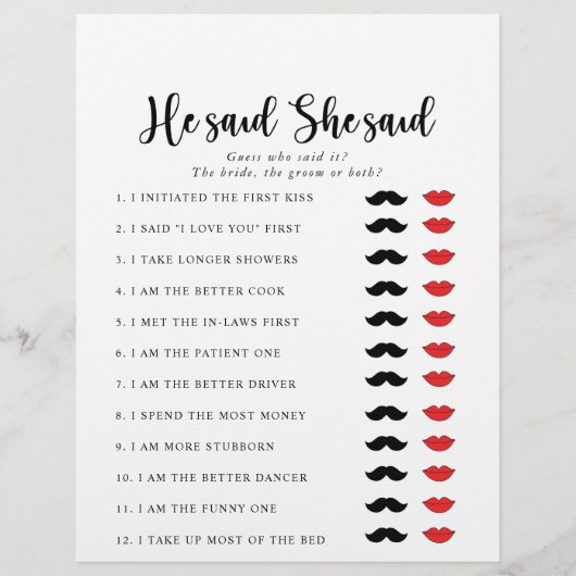 彼はエレガント彼女はブライダルシャワーゲームと言った (正面)