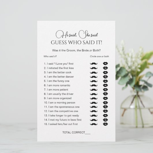 彼はエレガント彼女はブライダルシャワーゲームと言った (スタンド正面)