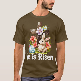 彼はキュートなバニー・キリスト教の十字架で育った Tシャツ