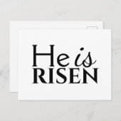 彼はキリスト教のことわざ白黒復活祭 ポストカード (正面/裏面)