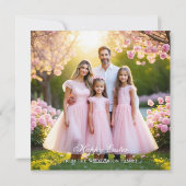 彼はキリスト教のヴィンテージフローライースターの写真を復活している シーズンカード (裏面)