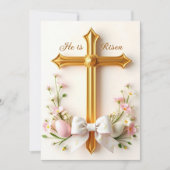 彼はキリスト教の十字架宗教的復活祭を起こした シーズンカード (正面)