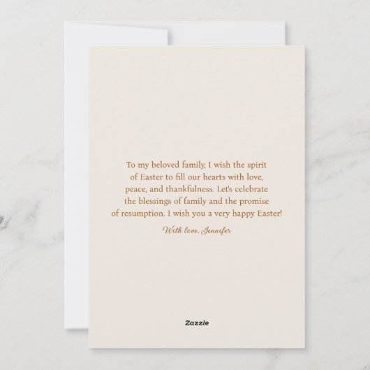 彼はキリスト教の十字架宗教的復活祭を起こした シーズンカード (裏面)