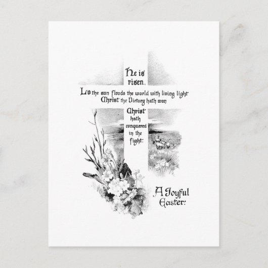 彼はキリスト教の復活祭でヴィンテージを起こした シーズンポストカード (正面)