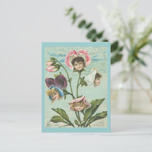 彼はキリスト教の復活祭でヴィンテージを起こした シーズンポストカード (スタンド正面)