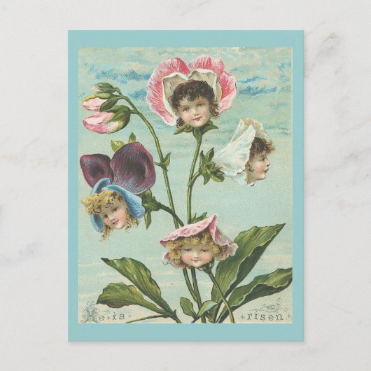 彼はキリスト教の復活祭でヴィンテージを起こした シーズンポストカード (正面)