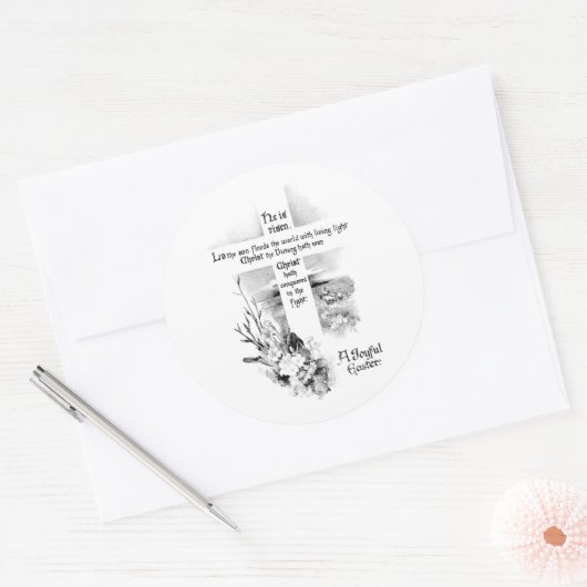 彼はキリスト教の復活祭でヴィンテージを起こした ラウンドシール (封筒)