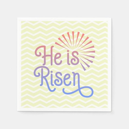 彼はキリスト教の復活祭のレトロを起こした スタンダードカクテルナプキン (正面)
