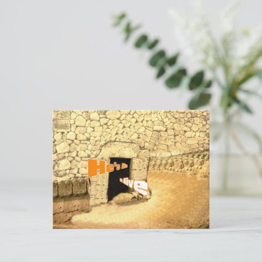 彼はキリスト教の復活祭の芸術を生きている シーズンポストカード (スタンド正面)