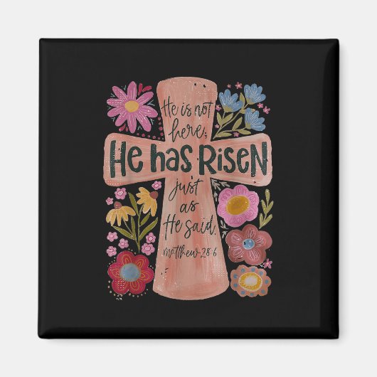 彼はキリスト教の復活祭ボホフローラを起こした マグネット (正面)