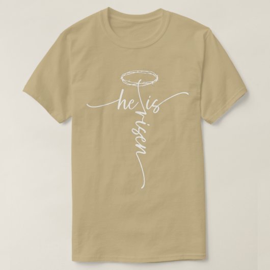 彼はキリスト教信仰のキリスト教徒を越えて生まれた Tシャツ (デザイン正面)