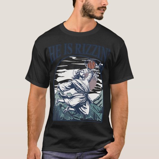 彼はキリスト教信仰の籠を復活させた Tシャツ (正面)