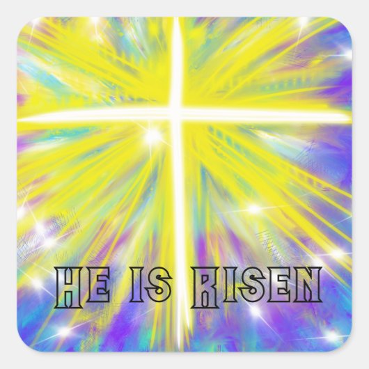 彼はキリスト教復活祭の十字架を昇った スクエアシール (正面)