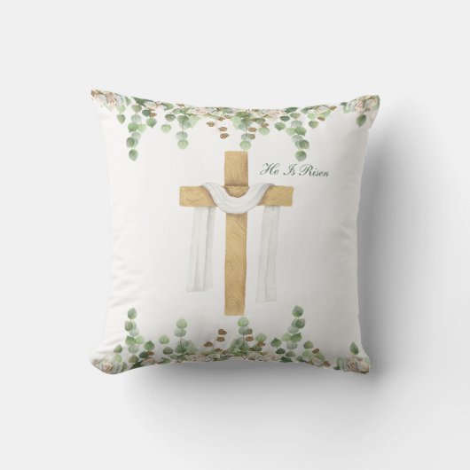 彼はキリスト教復活祭を起こしたパーソナライズされた クッション (正面)