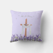 彼はキリスト教復活祭を起こしたパーソナライズされた クッション (裏面)