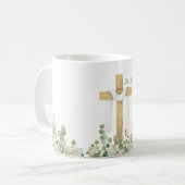 彼はキリスト教復活祭を起こしたパーソナライズされた コーヒーマグカップ (正面左)