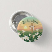 彼はキリスト教復活祭を起こした 缶バッジ (正面&裏面)