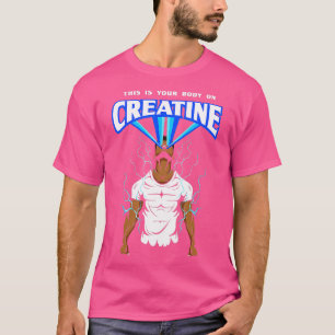 彼はクレアチンの体ボディビルジムWeig Tシャツ