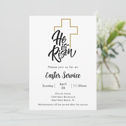 彼はクロスアート教会のイースターサービスを復活させた 招待状 (スタンド正面)