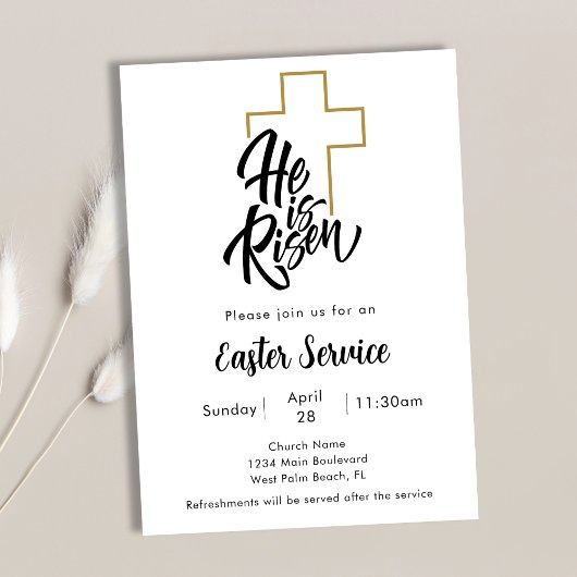 彼はクロスアート教会のイースターサービスを復活させた 招待状