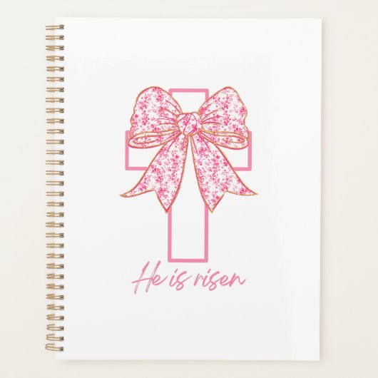 彼はクロス復活祭のフローラコケット弓を復活させた プランナー手帳 (正面)