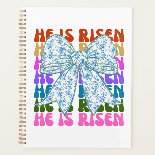 彼はクロス復活祭のフローラコケット弓を復活させた プランナー手帳 (正面)