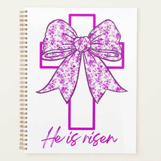 彼はクロス復活祭のフローラコケット弓を復活させた プランナー手帳 (正面)