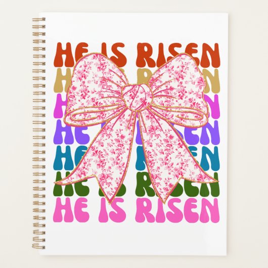 彼はクロス復活祭のフローラコケット弓を復活させた プランナー手帳 (正面)