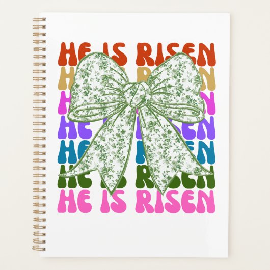 彼はクロス復活祭のフローラコケット弓を復活させた プランナー手帳 (正面)