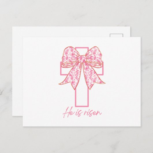 彼はクロス復活祭のフローラコケット弓を復活させた ポストカード (正面/裏面)