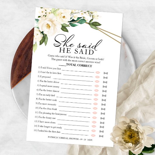 彼はゲームの緑のブライダルシャワーと言った チラシ