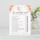 彼はゲームの緑のブライダルシャワーカードと言った 招待状 (スタンド正面)