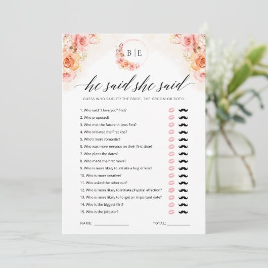 彼はゲームの緑のブライダルシャワーカードと言った 招待状 (スタンド正面)