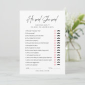 彼はゲームブライダルシャワーカードとシンプル言った 招待状 (スタンド正面)