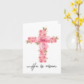 彼はコケット弓フローラクロス信仰イースター カード (黄色い花)