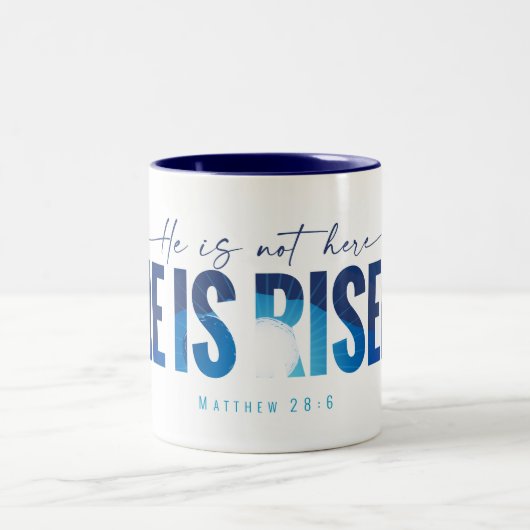 彼はコーヒーマグを起こした ツートーンマグカップ (中央)