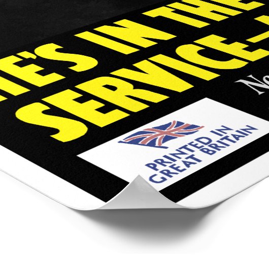 彼はサービス静か中だ – そうか?- – 第二次世界大戦 ポスター (角)