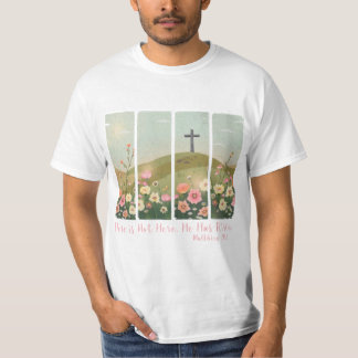 彼はシャツの復活祭キリスト教十字架を起こした Tシャツ