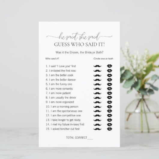 彼はシンプル彼女がブライダルシャワーゲームと言った (スタンド正面)