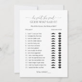 彼はシンプル彼女がブライダルシャワーゲームと言った 招待状 (正面)