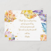 彼はジェム誕生日クリスタルスボーイの水色だ サンキューカード (正面/裏面)