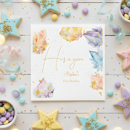 彼はジェム誕生日クリスタルスボーイの水色だ スタンダードランチョンナプキン